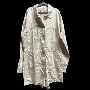 Outerknown Station Suit Shortall Romper Utility Jumpsuit Zip Size M Natural NWT